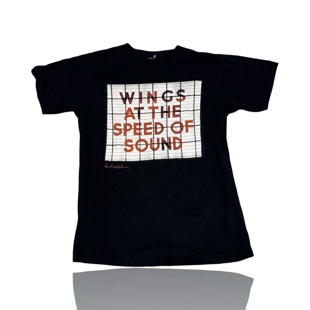 Paul McCartney & Wings Black Graphic T-Shirt Unisex M Official Merch: GUC